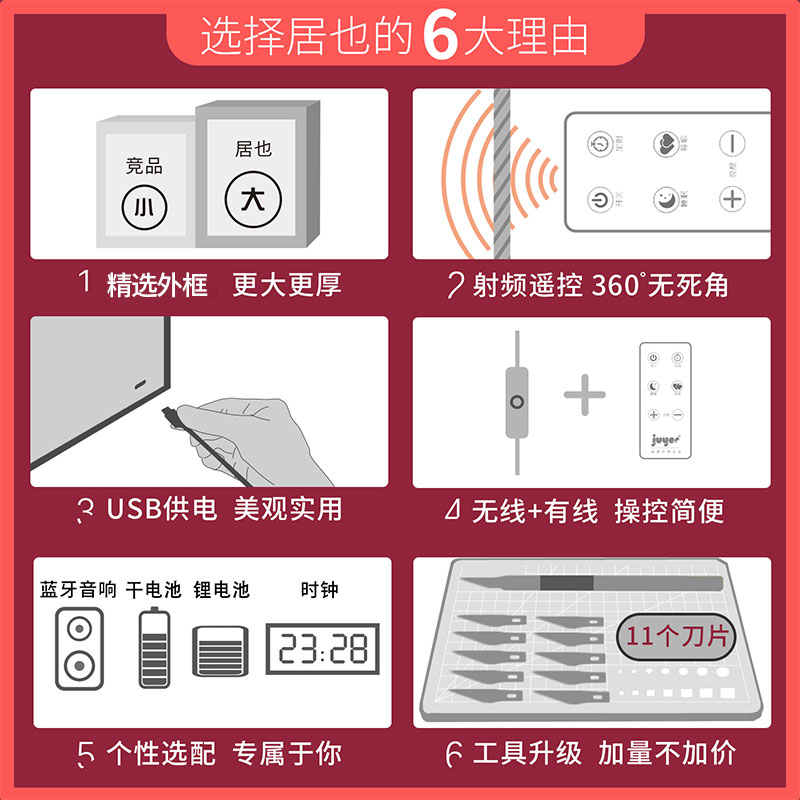 居也光影纸雕灯3diy材料包手工创意台灯床头古风国风剪纸灯纸刻灯