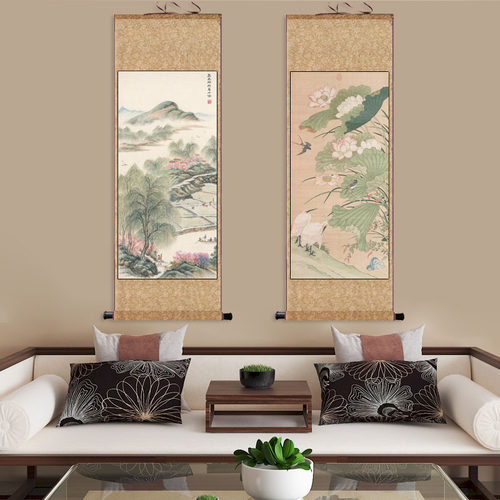 贝聿玿春风杨柳万千条仿古装饰名家挂画茶楼字画茶楼古典装饰卷轴