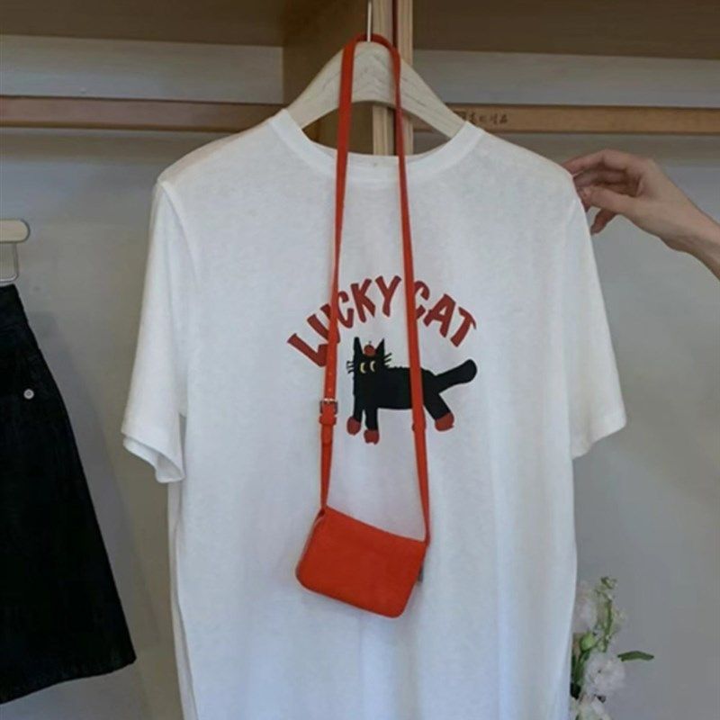 韩国东大门200斤大码卡通纯棉宽松短袖T恤女夏季显瘦上衣胖妹妹潮