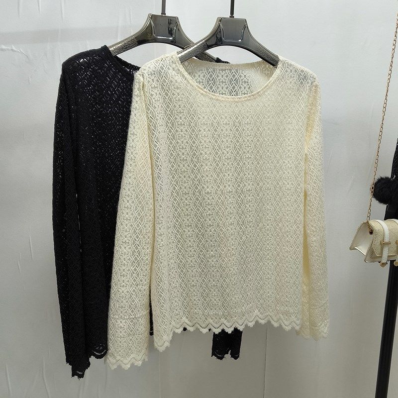 2024秋冬大码蕾丝打底衫弹力内搭长袖针织衫胖MM杏色显白上衣百搭,女装/女士精品,大码内搭,淘宝优惠券,粉丝福利购,淘宝优惠卷