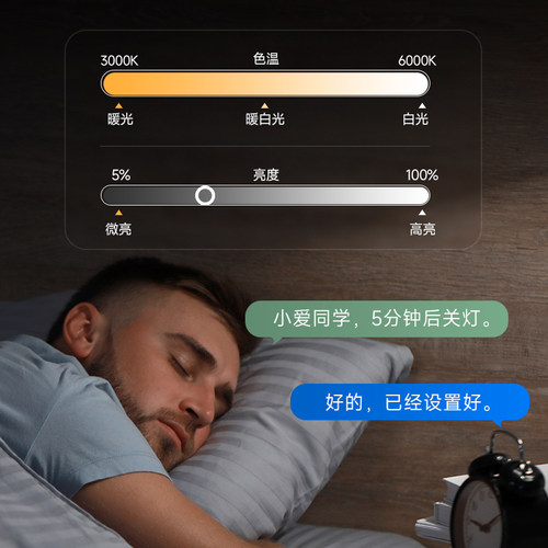 LED旋钮无极调光3500K5500K全光谱无频闪高显色E27护眼蘑菇灯泡