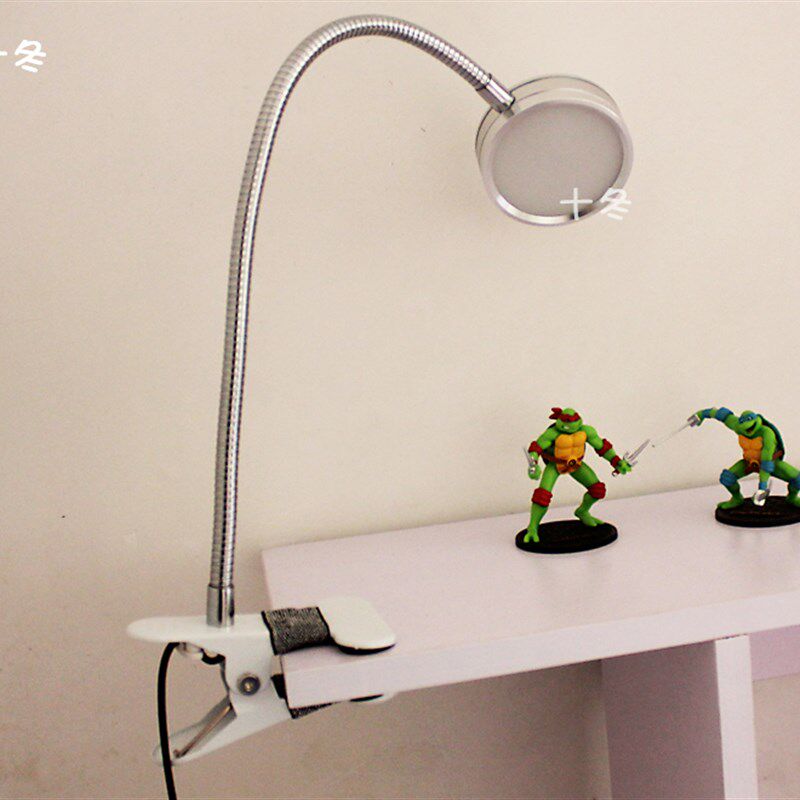 便携单光护眼书桌台灯LED软管万向化妆灯夹式通用灯12W超亮大功率