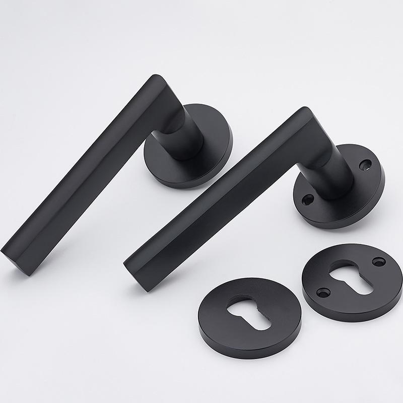 太空铝黑色室内卧室门锁房间木门门把手手柄卫生间锁具家用通用型