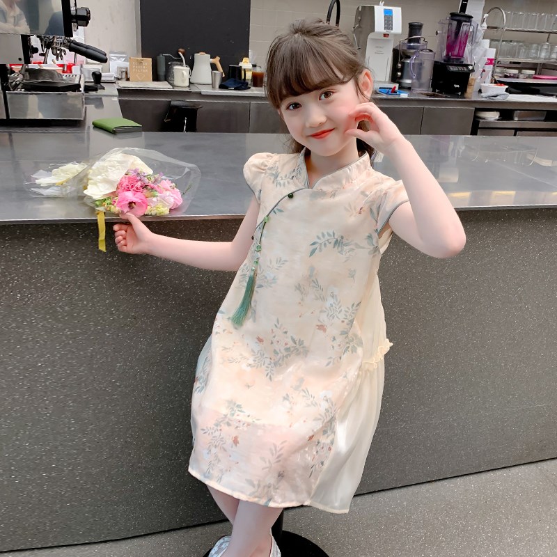 女童夏季连衣裙2025新款儿童汉服国风旗袍公主裙女孩夏装洋气裙子
