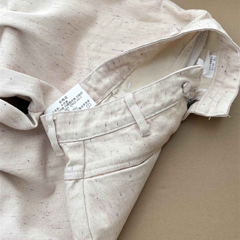 设计感彩墨宽松直筒牛仔裤女夏季新款浅色高腰显瘦垂感窄版阔腿裤