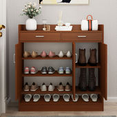 柜 架简易多功能收纳玄关柜仿实木进门防尘鞋 鞋 柜家用门口大容量鞋