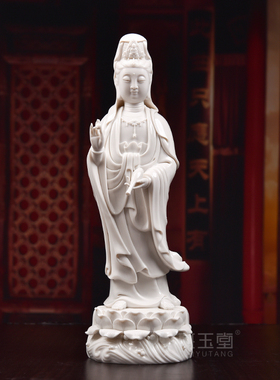 戴玉堂陶瓷佛像家用供奉佛摆件观音菩萨如来佛大势至西方三圣神像