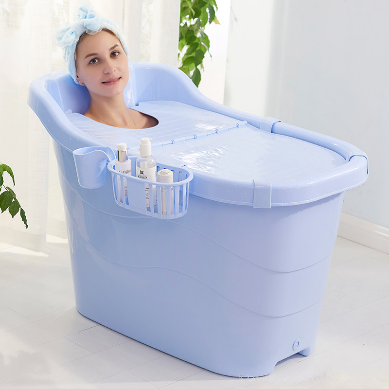 成人洗澡桶大人泡澡桶塑料特大号沐浴桶带盖家用汗蒸浴盆全身浴缸