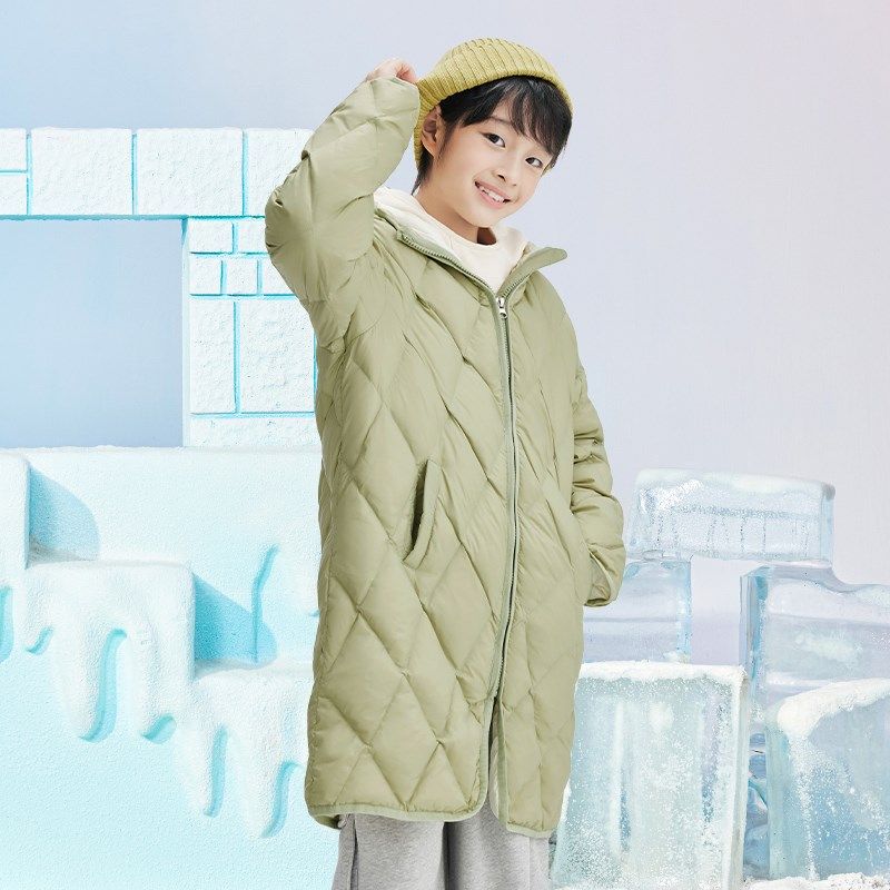 【太阳雪人秋冬童装】儿童羽绒服过膝长款男女童冬季外套轻薄大童