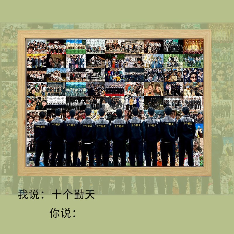 十个勤天种地吧明星周边照片人像马赛克拼图木质成人玩具1000片