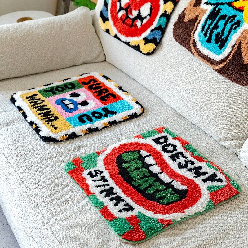 趣味小地垫防滑沙发椅垫透气办公室久坐垫子家用装饰改造地毯卧室,居家布艺,地毯,淘宝优惠券,粉丝福利购,淘宝优惠卷