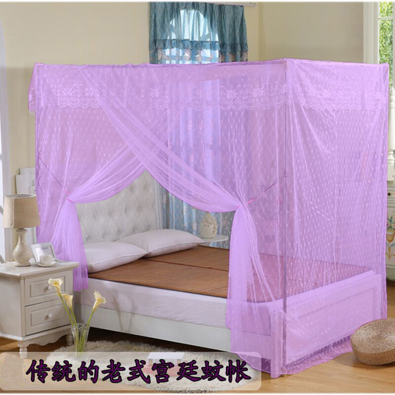 传统落地1.5m1.8米床方顶老式木床宫廷蚊帐带不锈钢支架公主床幔,床上用品,蚊帐,淘宝优惠券,粉丝福利购,淘宝优惠卷