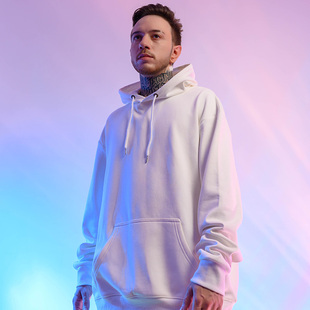 大码 外套 卫衣连帽男潮加肥加大纯色打底帽衫 带帽宽松加绒加厚薄款