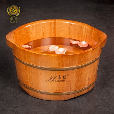 康熙足浴桶泡脚木桶小木盆实木洗脚桶泡脚桶木质洗脚盆木盆家用