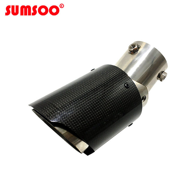 角度可调下弯型排气管适用101mm碳纤维尾管消声器汽车加装尾喉