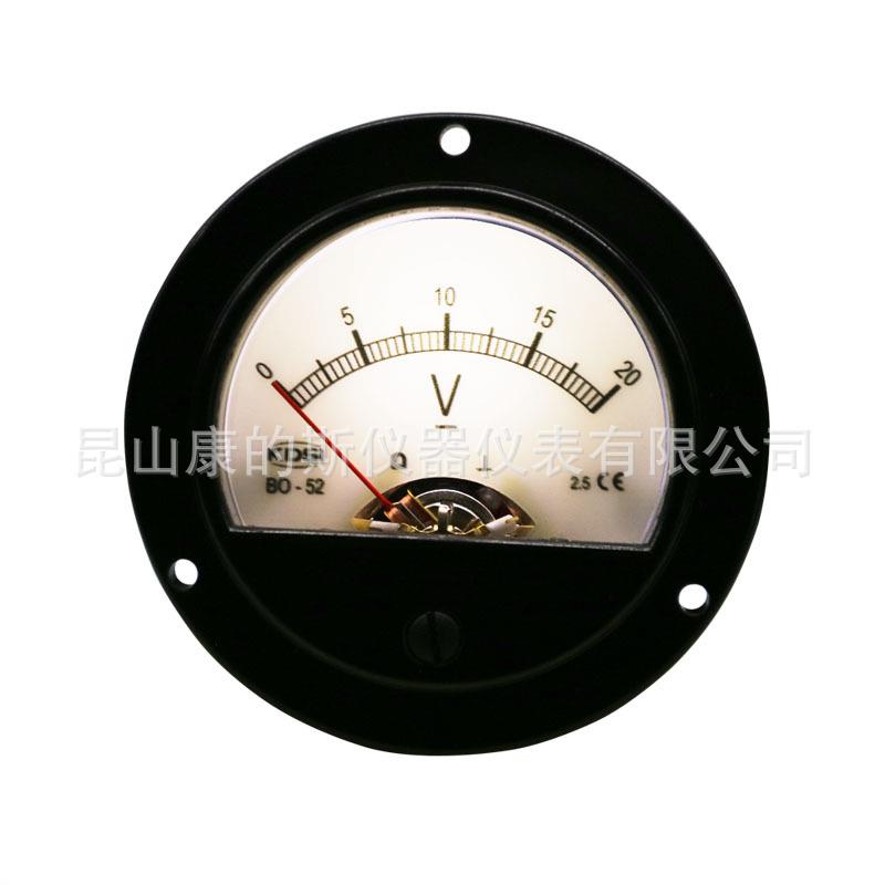 供应指针式直流电压表BO-52DC20V白色灯光电压12V