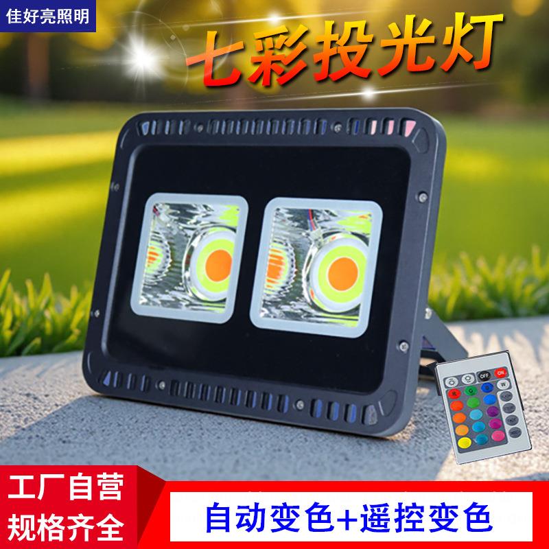 LED七彩投光灯RGB泛光灯户外防水照树灯景观亮化灯智能自动变色
