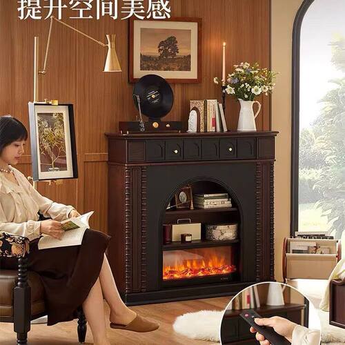 法式复古壁炉装饰柜壁炉架民宿仿真火焰欧式客厅美式玄关入户柜