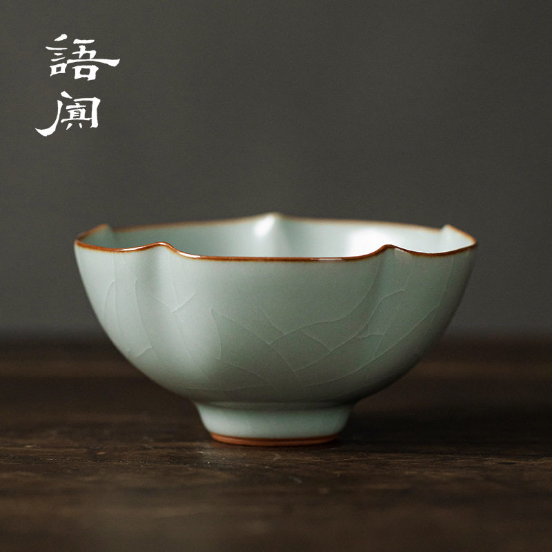 台湾丰子汝窑主人杯汝瓷可养杯子单杯手工品茗杯陶瓷茶盏茶杯天青