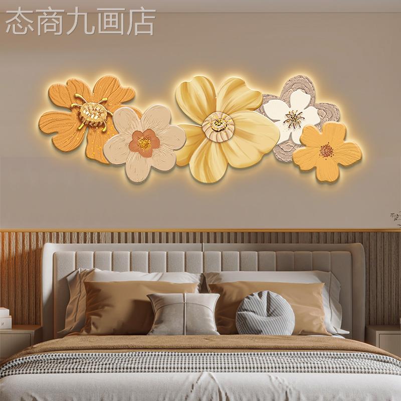 网红北欧卧室装饰沙画奢画灯床头挂轻高风级发光感墙饰客厅发壁画图片