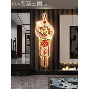 网红新中玄关装饰画福对走廊过道挂式画字锦鲤进门正墙壁画光中国