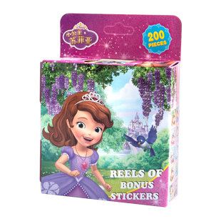 正版迪士尼卷卷贴纸可爱卡通女孩生镭射装饰迷你小图案贴贴画帖子冰雪奇缘爱莎艾莎白雪公主苏菲亚儿童幼儿园