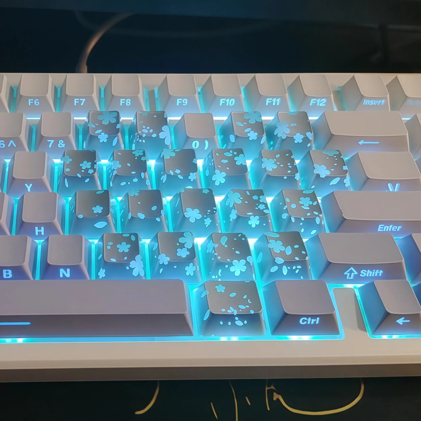 XVX银色樱花爱心蝴蝶键帽wooting迈从小蜜蜂前行者美加狮ev63通用