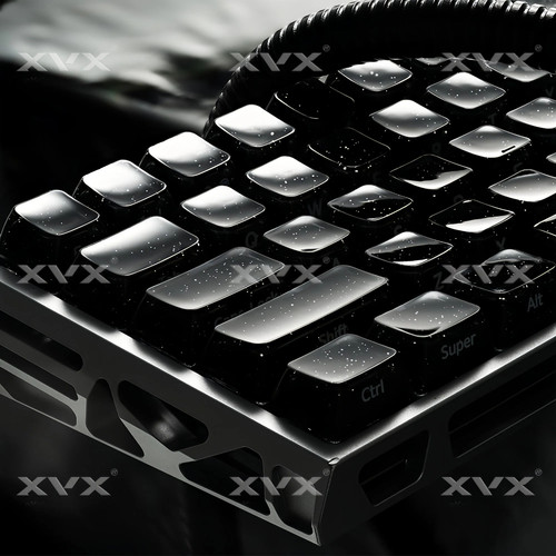 XVX水晶星空果冻2.0键帽闪粉侧刻克罗心磁轴机械键盘帽加厚PC夜魔