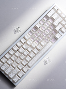 XVX透明爱心键帽增补键无刻彩色原厂高度个性化PC机械键盘通用