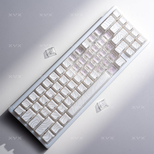 XVX透明爱心键帽增补键无刻彩色原厂高度个性化PC机械键盘通用