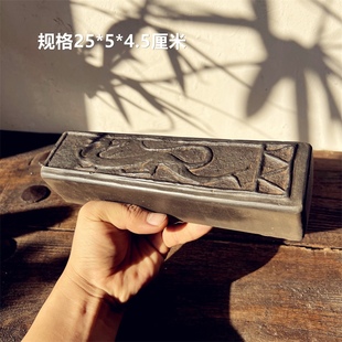 中式晋文化复古汉砖雕刻龙年文创瓦当拓印金石传拓研学拓片制作