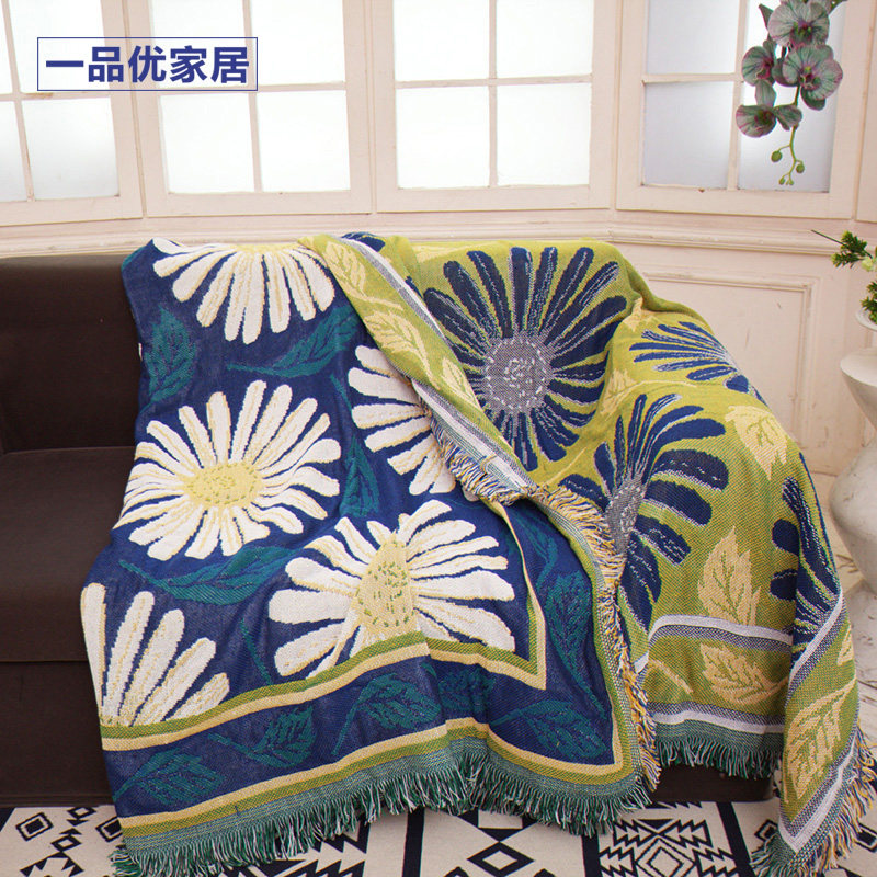 田园美式沙发巾沙发罩全盖布艺棉 线毯单双三人皮沙发防滑包邮