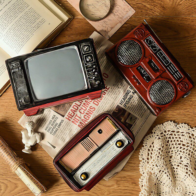 欧式怀旧留声机小摆件复古相机电视机工艺品家居装饰品创意老物件