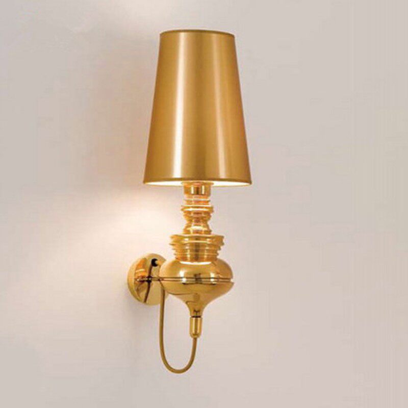 欧式风格布艺餐厅走廊过道楼梯电镀酒店卧室样板间床头壁灯