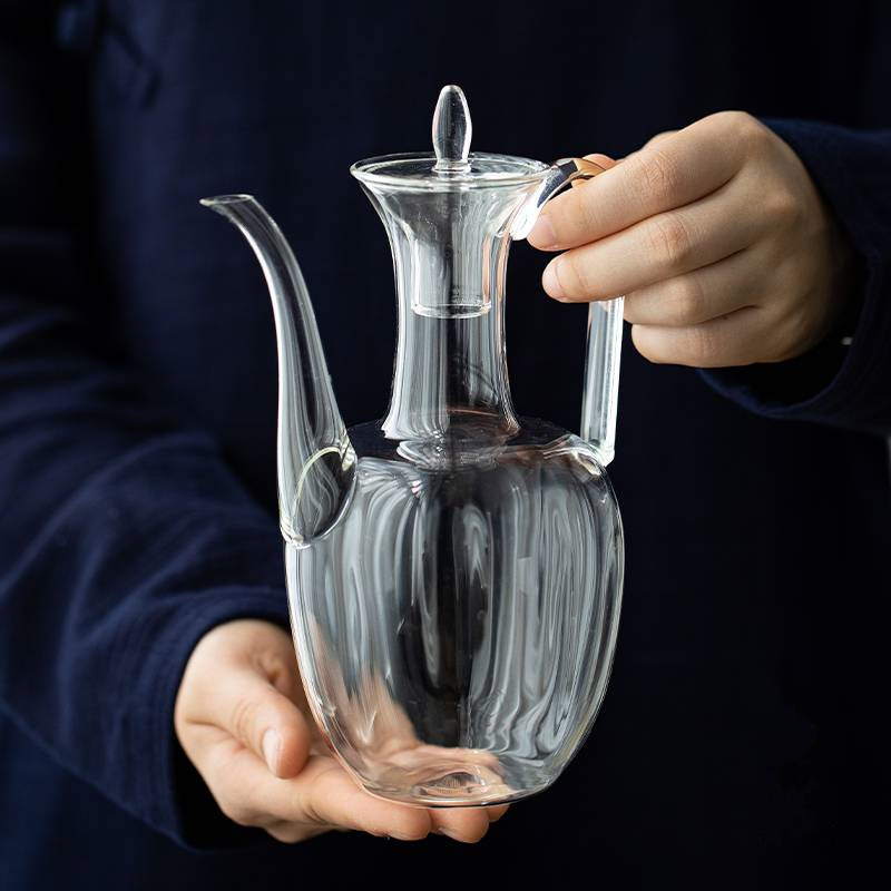 玻璃执壶仿宋贵妃泡茶器茶壶绿茶专用茶具透明烧水壶单壶家用套装