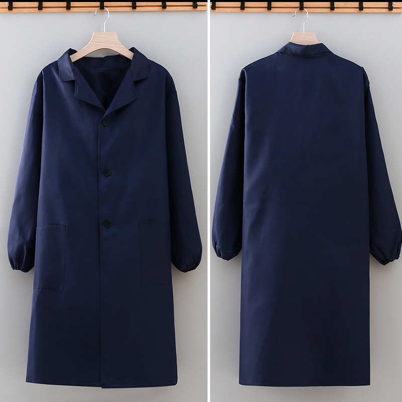 男士工厂车间工作服大人罩衣装卸工长衫大褂长袖围裙定制LOGO印字