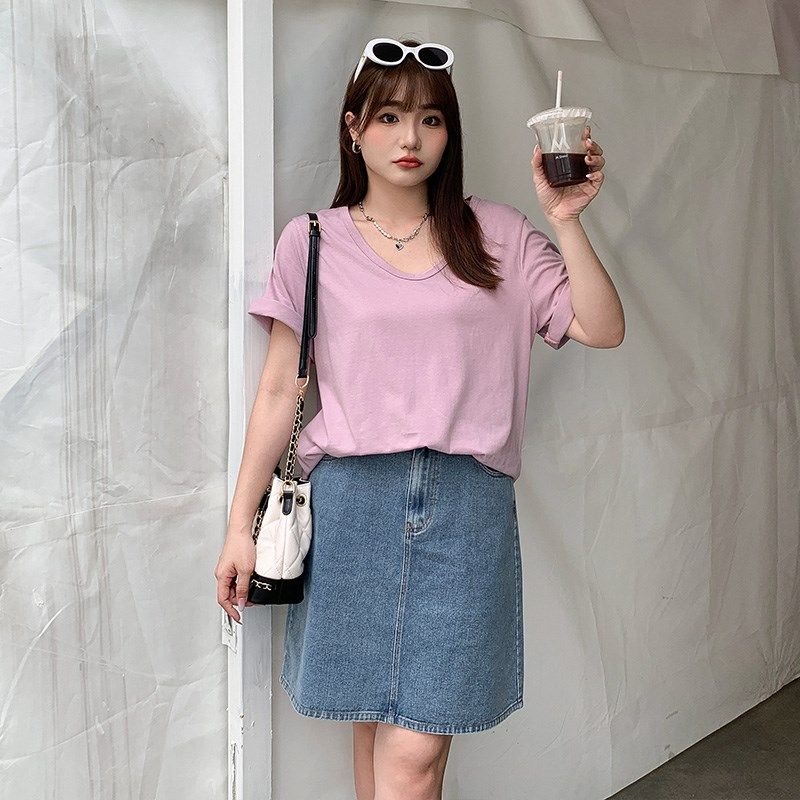 大码牛仔半身裙胖mm梨形身材高腰遮肚子百搭A字短裙一步裙显瘦,女装/女士精品,大码半身裙,淘宝优惠券,粉丝福利购,淘宝优惠卷