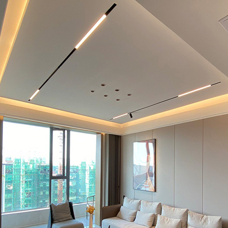 磁吸轨道条无边框嵌入式射灯新款客厅灯无主灯照明导轨磁吸轨道槽,家装灯饰光源,轨道磁吸灯,淘宝优惠券,粉丝福利购,淘宝优惠卷