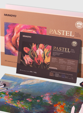 盟友砂面色粉纸160g加厚灰色有色专业粉画纸彩铅绘画纸a3A4彩色炭