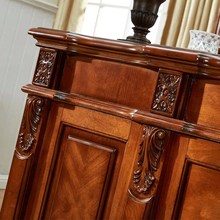 欧维佳 美式大班台 实木 办公桌电脑桌 欧式书桌带抽屉的书桌柜