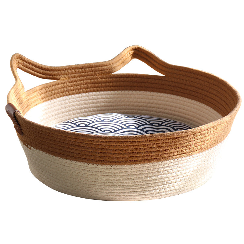 网红编织猫窝四季通用夏凉窝藤编宠物窝可水洗拆洗棉垫保暖猫爪板,宠物/宠物食品及用品,猫窝/屋/帐篷/沙发,淘宝优惠券,粉丝福利购,淘宝优惠卷