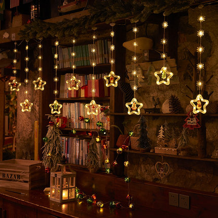 圣诞节装饰灯少女心房间卧室布置led星星灯小彩灯闪灯串灯满天星