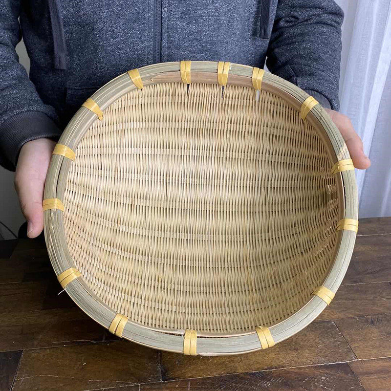 竹编筲箕簸箕箩筐竹制品淘米洗菜沥水晾晒收纳篮子火锅店饭店家用