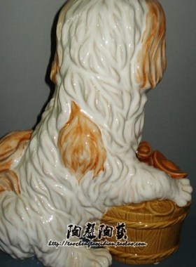 狗兔中式动物摆件陶瓷工艺石湾公仔装饰家博古架酒柜客厅摆件