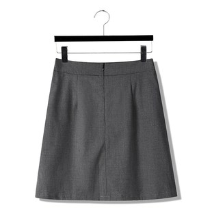 深灰色西装a字半身裙高腰显瘦大码毕业照短裙面试上班裙夏天薄款