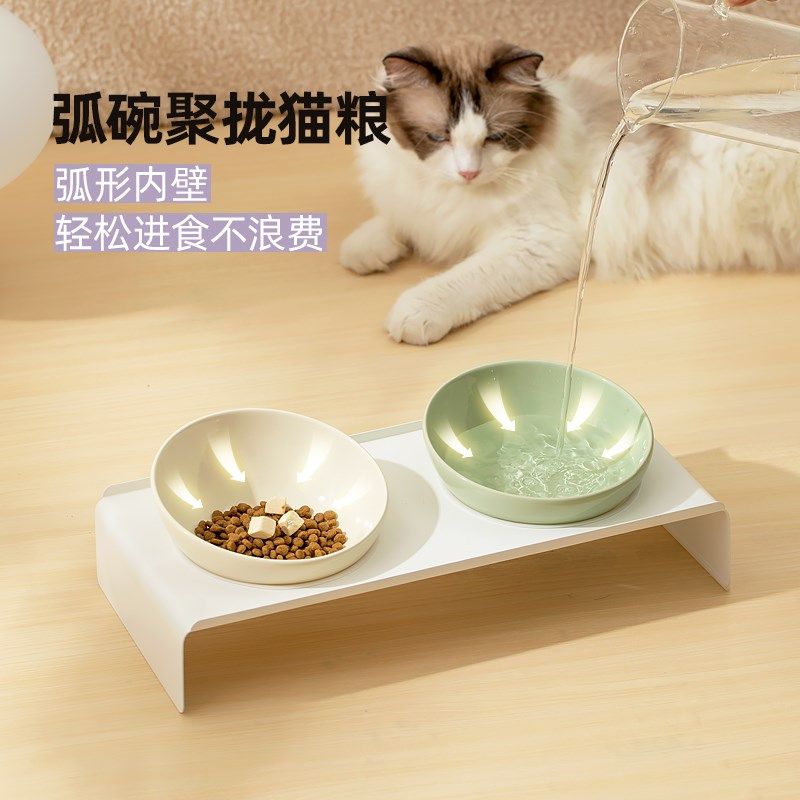 陶瓷斜口斜边碗宠物猫咪碗猫碗盆护颈狗碗饮水碗粮食碗双碗防打翻,宠物/宠物食品及用品,猫狗碗/慢食碗,淘宝优惠券,粉丝福利购,淘宝优惠卷