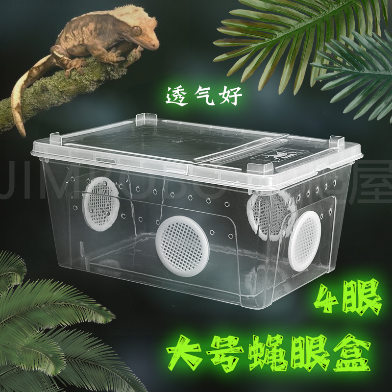 蝇眼爬虫饲养盒睫角守宫盖勾亚R属巨人守宫饲养箱通风改造人渣盒