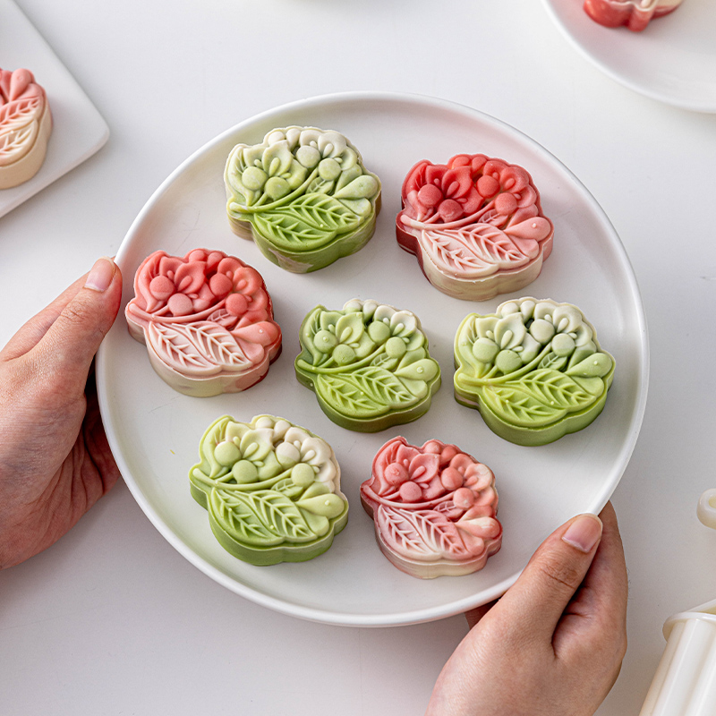 月饼模具新款家用手压式24年中秋绿豆糕烘焙磨具75克50糕点易脱模