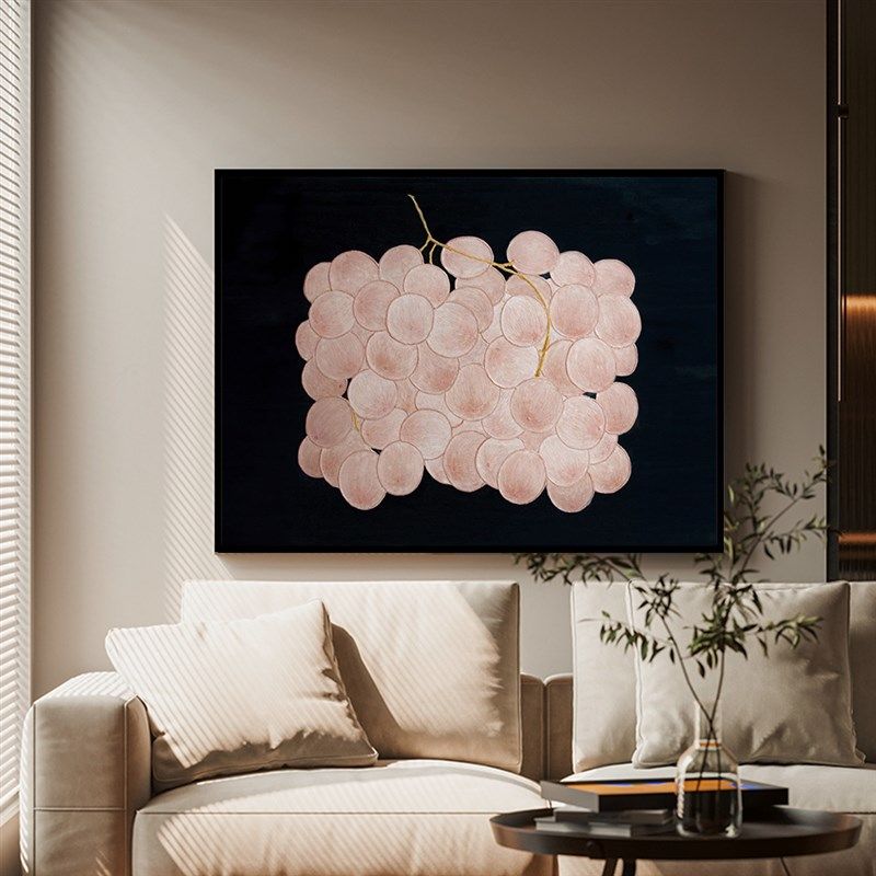 粉色葡萄 法式艺术中古风客餐厅卧室玄关钢琴房装饰画儿童房挂画,家居饰品,现代装饰画,淘宝优惠券,粉丝福利购,淘宝优惠卷