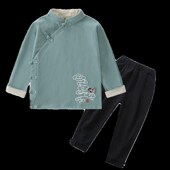 纯棉上衣女童国学服 传统复古风春秋装 汉服男童唐装 儿童中国风中式